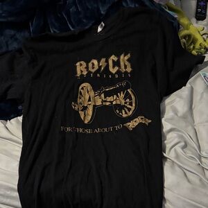 Next Level Apparel Black and Gold Graphic T-Shirt